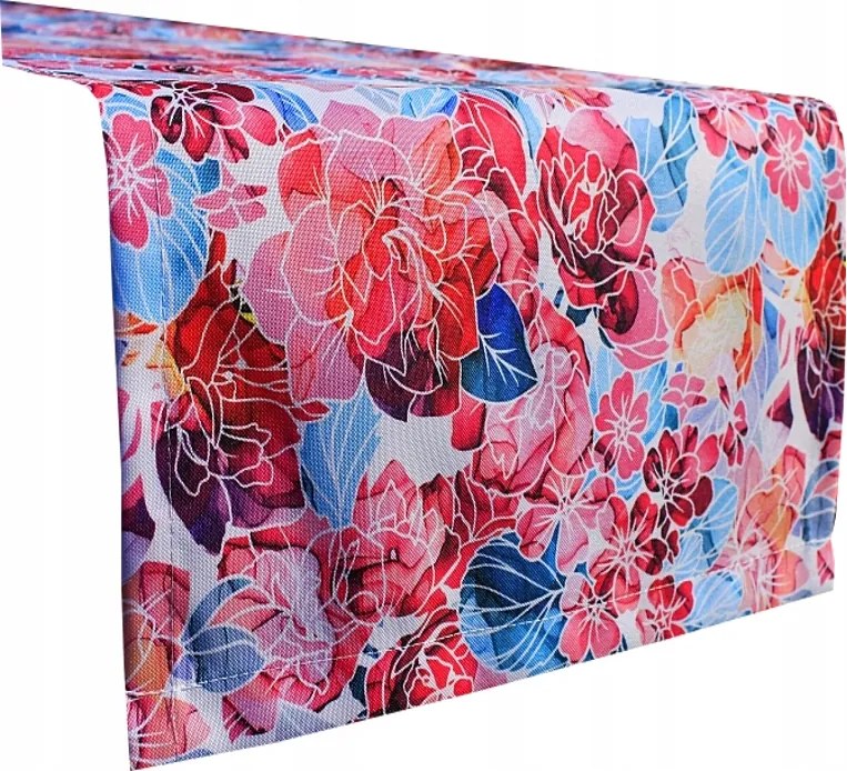 Kerti Futófelület Vízálló 40x150 cm színes rózsa virágok