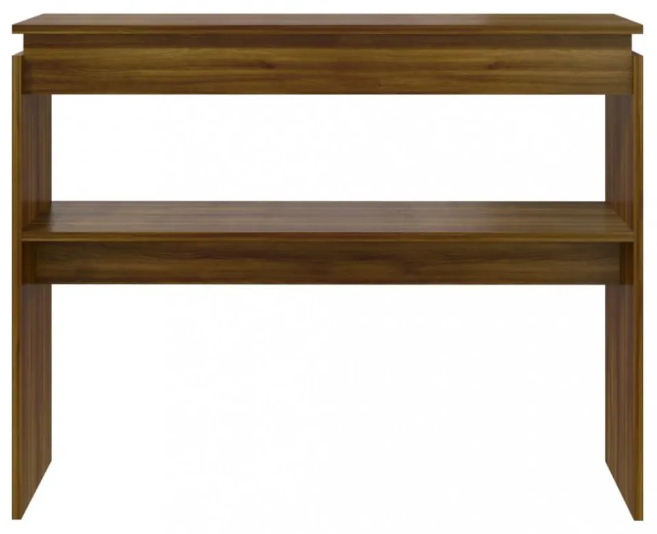 barna tölgyszínű szerelt fa tálalóasztal 102 x 30 x 80 cm