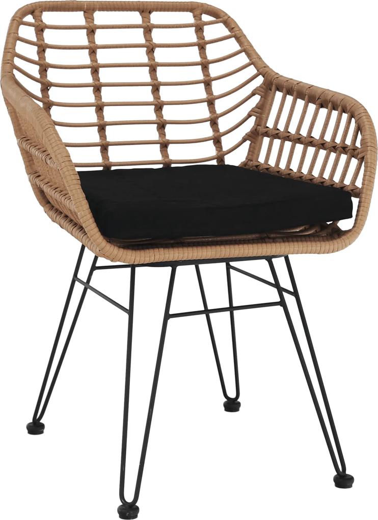 Kerti szék, természetes/fekete, VALIN