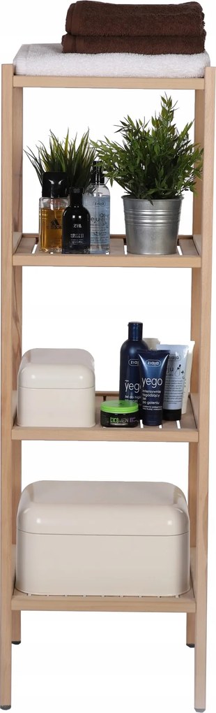 Fürdőszobai polcos szekrény fürdőszobai állvány fa 120 cm Bükk/outlet