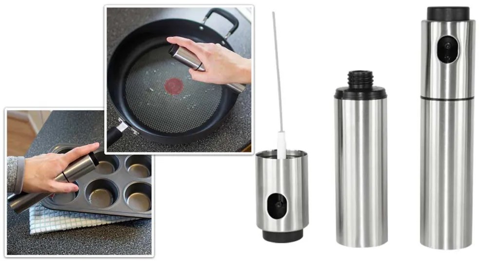 Olajspray rozsdamentes palackban