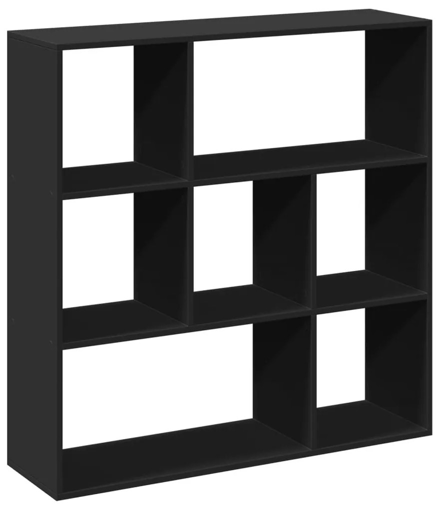 fekete szerelt fa térelválasztó könyvespolc 102x29x103,5 cm