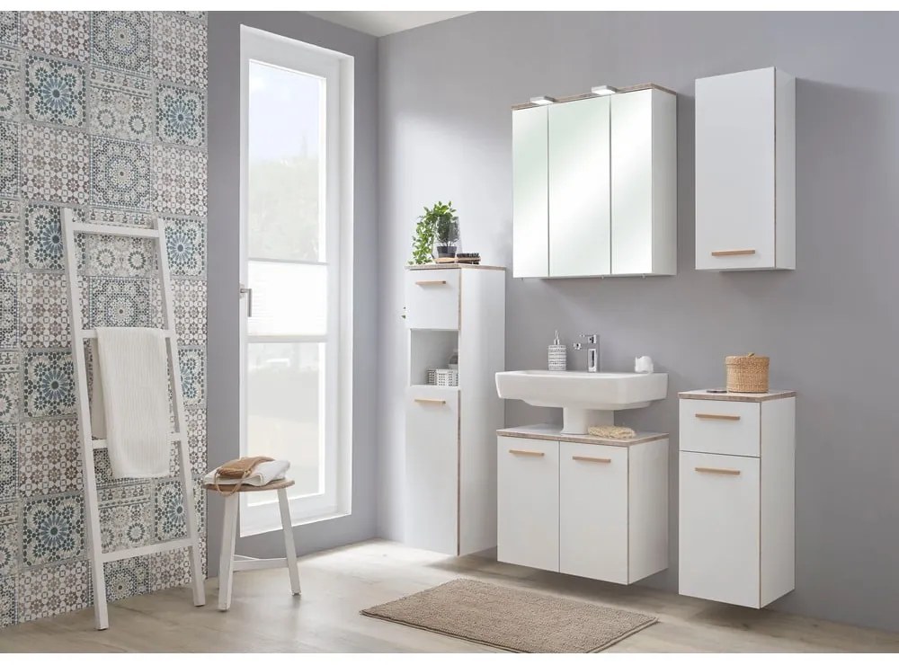 Fehér függő fürdőszoba szekrény 30x72 cm Set 931 - Pelipal