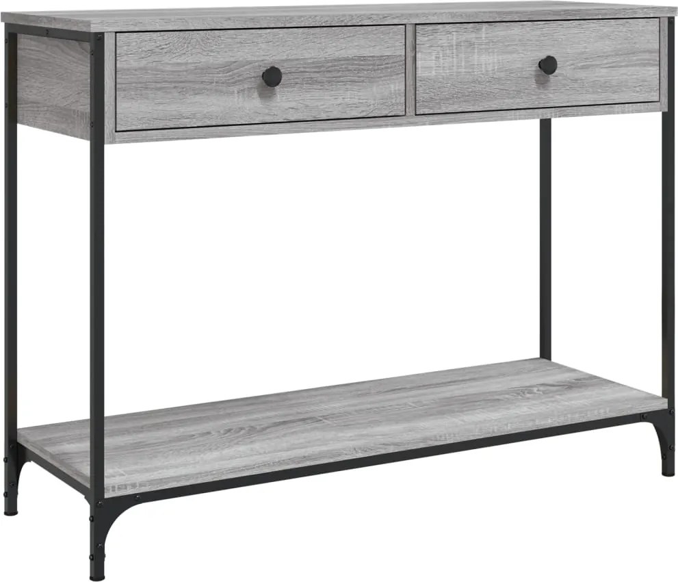 vidaXL szürke sonoma színű szerelt fa konzolasztal 100 x 34,5 x 75 cm