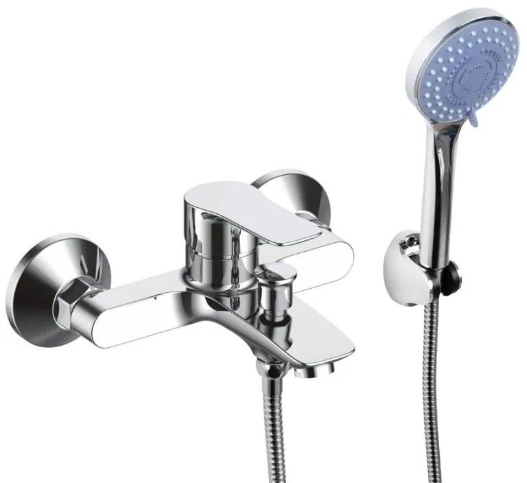 Erga Korfu, fali kádcsaptelep kézizuhany készlettel, króm, ERG-YKA-BW.KORFU-CHR