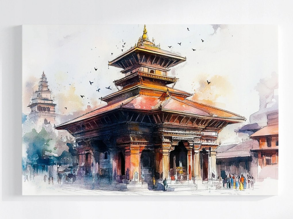 Poszter Katmandu Templom Nepál Tér Durbar Orient 120x80