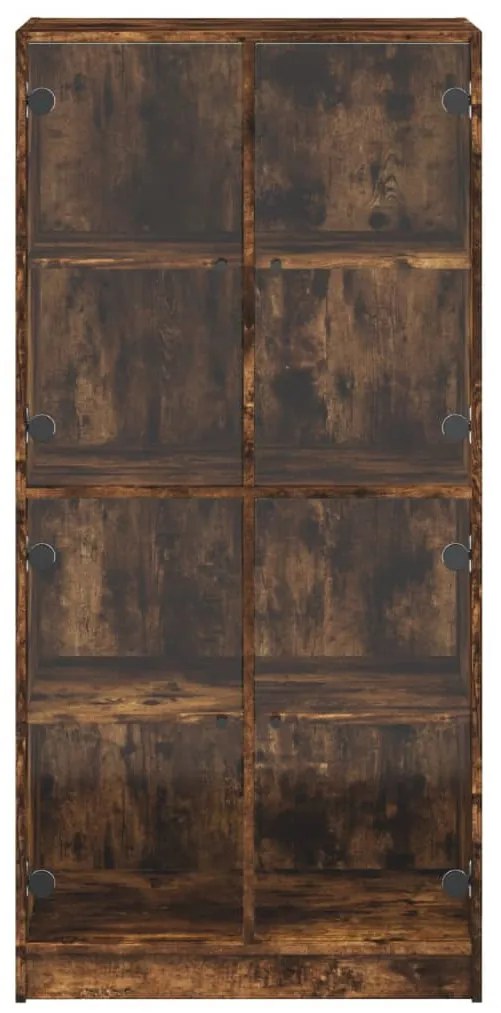 füstös tölgy színű magasszekrény ajtókkal 68x37x142 cm