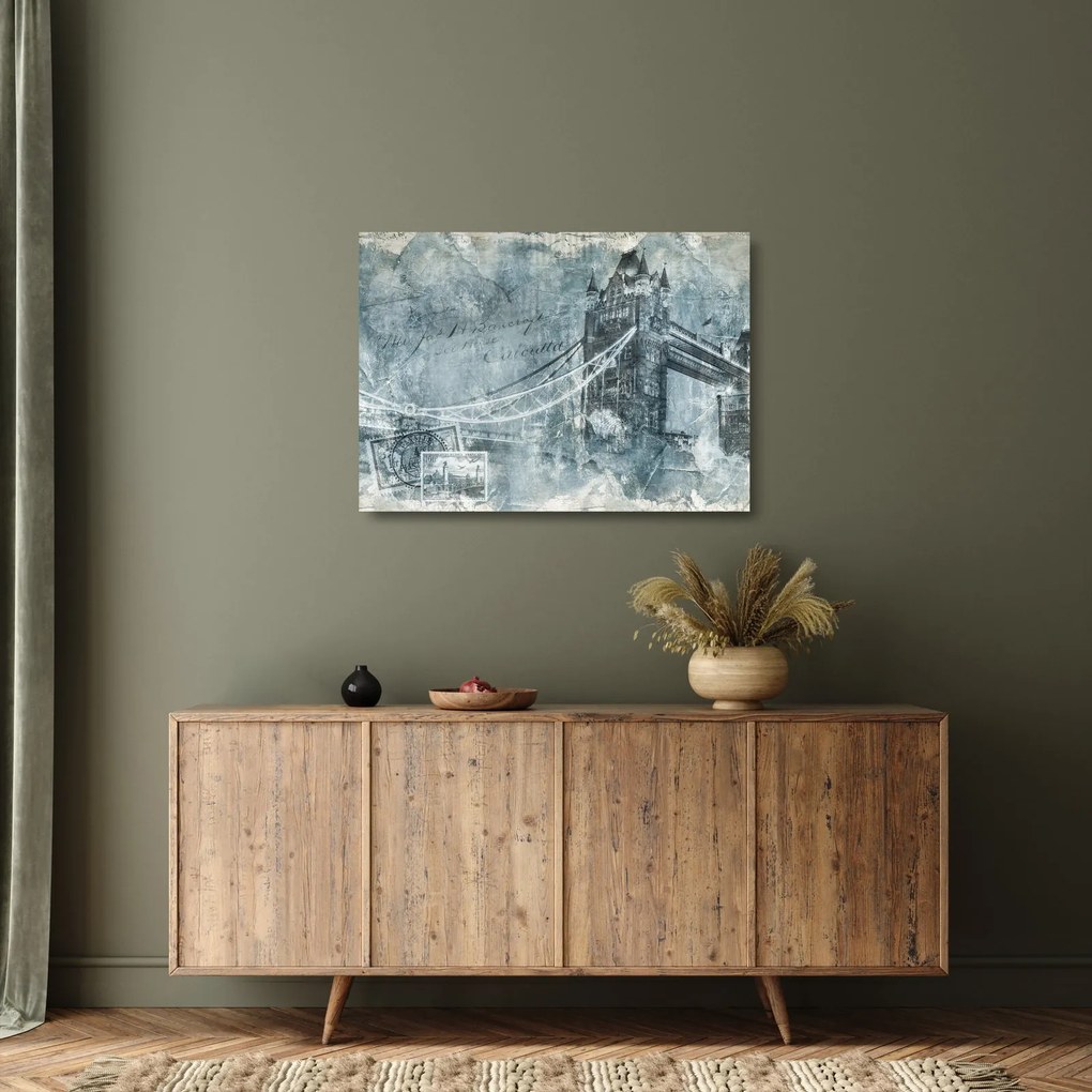 Kép - Tower Bridge hideg tónusokkal (üvegen) (70x50 cm)