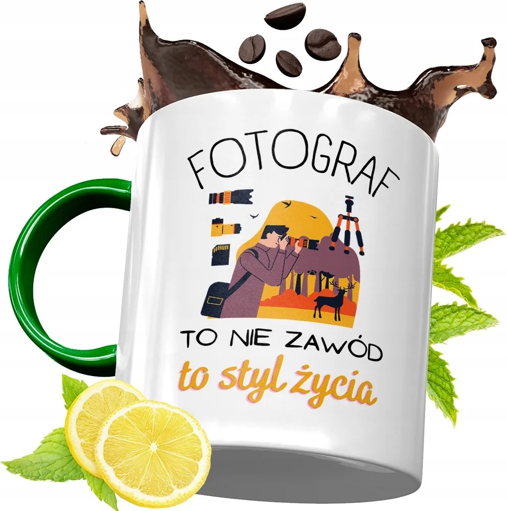 Zöld Bögre Fotósnak Születésnapi Ajándék Fényképes Nyomtatással