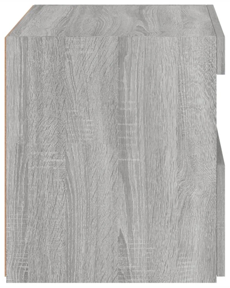 2 db szürke sonoma színű éjjeliszekrény LED-ekkel 50x40x45 cm
