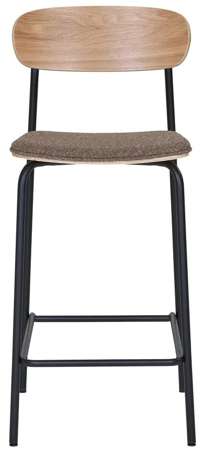 Fekete-barna rakásolható bárszék kőrisfa dekorral (ülésmagasság 66 cm) Estepona – House Nordic