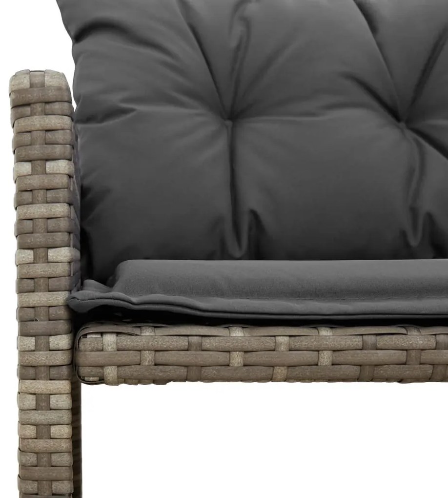 vidaXL L-alakú szürke polyrattan kerti kanapé asztallal és párnákkal