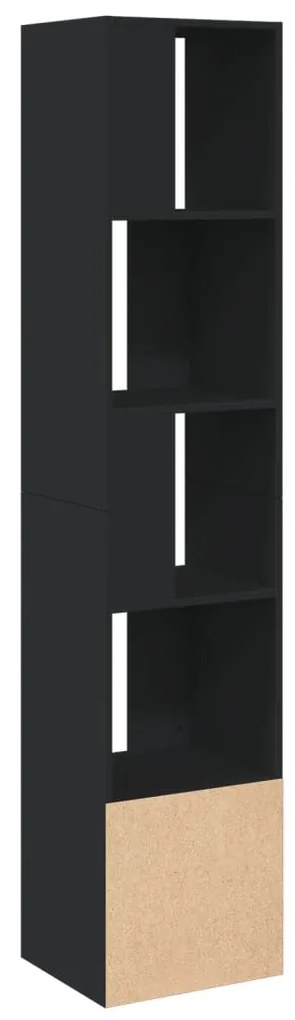 fekete szerelt fa könyvszekrény 40 x 36 x 189 cm