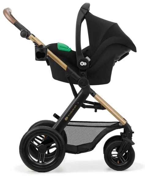 KINDERKRAFT-Kombinált babakocsi 3in1 MOOV 2 AIR Pure fekete + autósülés MINK PRO