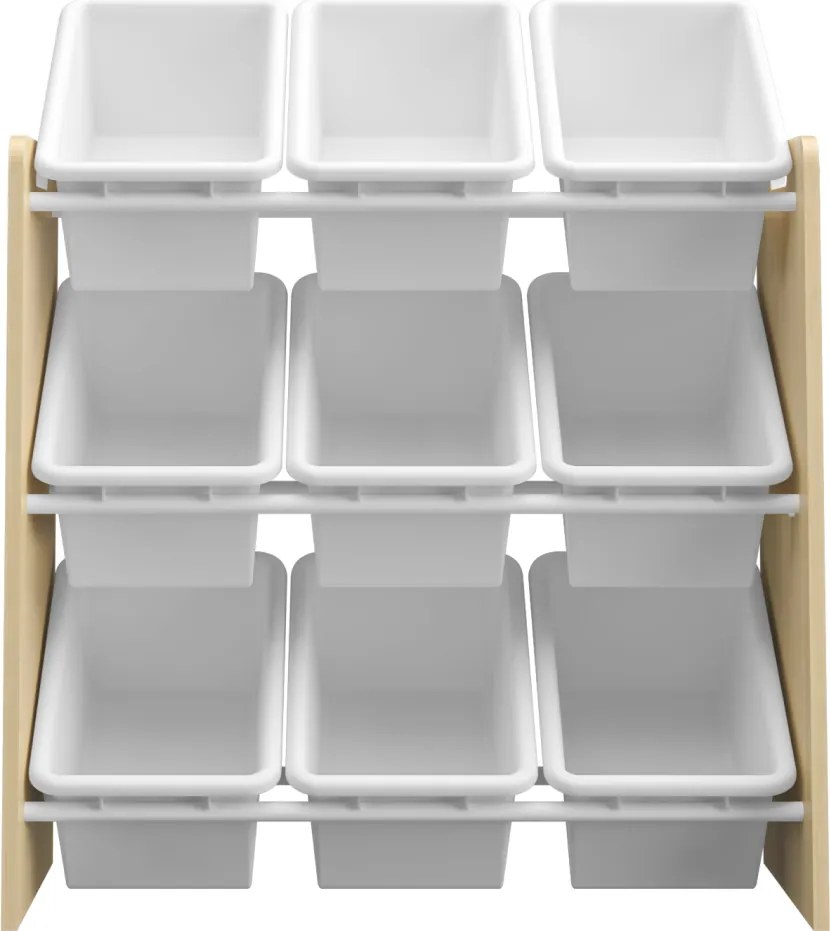 Rendszerező/játéktároló polc, természetes/fehér, BOIS