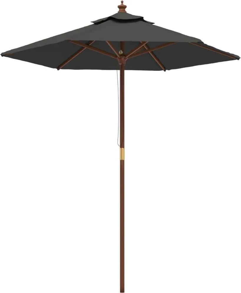 vidaXL antracitszürke kerti napernyő fa rúddal 196 x 231 cm