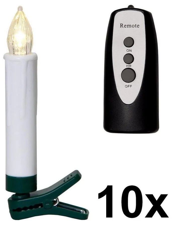 Eglo 410003 - KÉSZLET 10x LED Világítás karácsonyfához 1xLED/0,06W/1xAA IP44 + távirányító