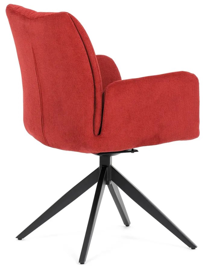 Scaun pivotant Red Fabric cu tapițerie, mecanism pivotant 180°. HC-933