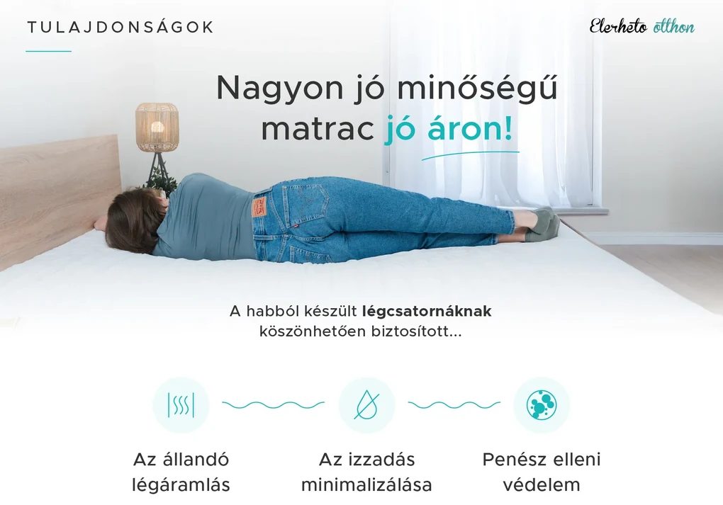 Hab matrac DELUXE 90 x 200 cm Matracvédő: Matracvédő nélkül