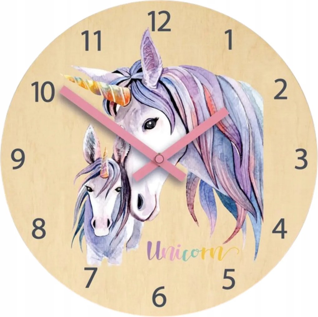 Falióra Unikornis mintával Akril Unikornis Lovak Kerek