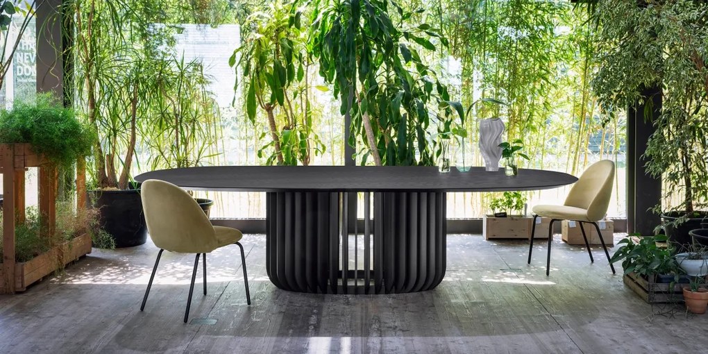 JUICE kerek asztal - Ø155 x 75 cm, fekete - Miniforms