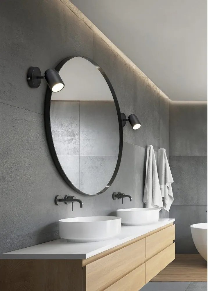 Matt fekete fém spotlámpa 10x9 cm Angelo – Trio