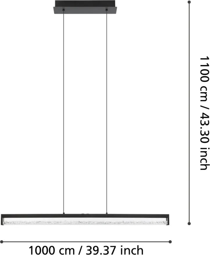 EGLO 900895 CARDITO Modern Led Függesztett Lámpa Fekete, Átlátszó LED IP20