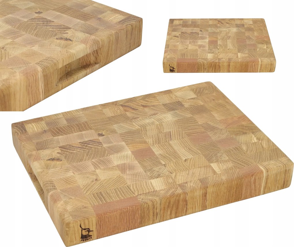 Viharvágó Deszka End Grain Blokk olajozott tölgy 32x24x4 Logo