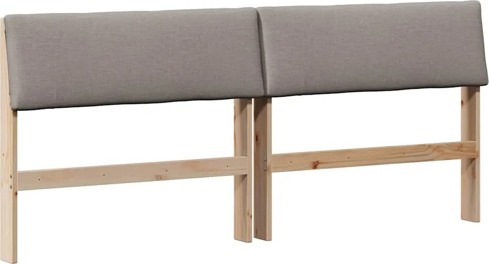 vidaXL Kárpitozott fejtámla Tópszínű 200 cm Tömör fenyőfa