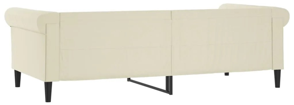 krémszínű műbőr kanapéágy 90 x 200 cm