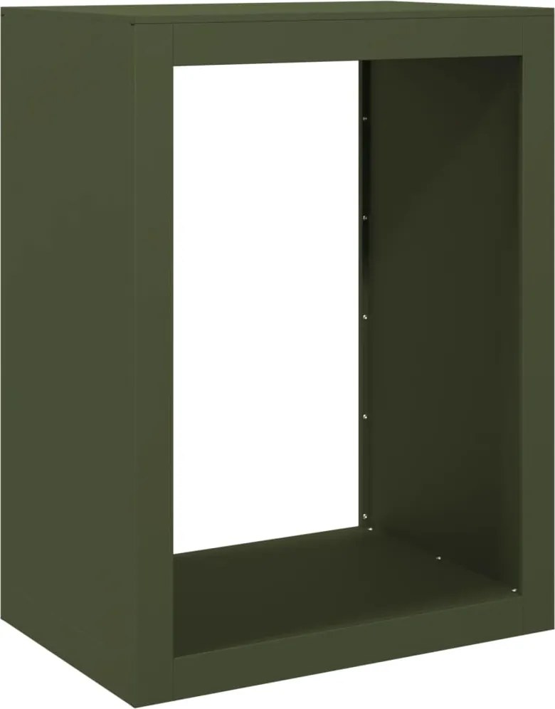 vidaXL zöld acél tűzifatároló 60 x 40 x 80 cm