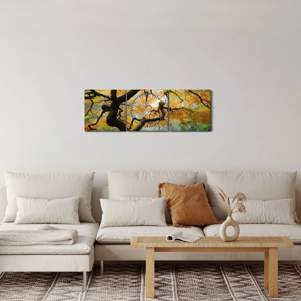 Egy sárga japán juhar képe, Portland, Oregon (órával) (90x30 cm)