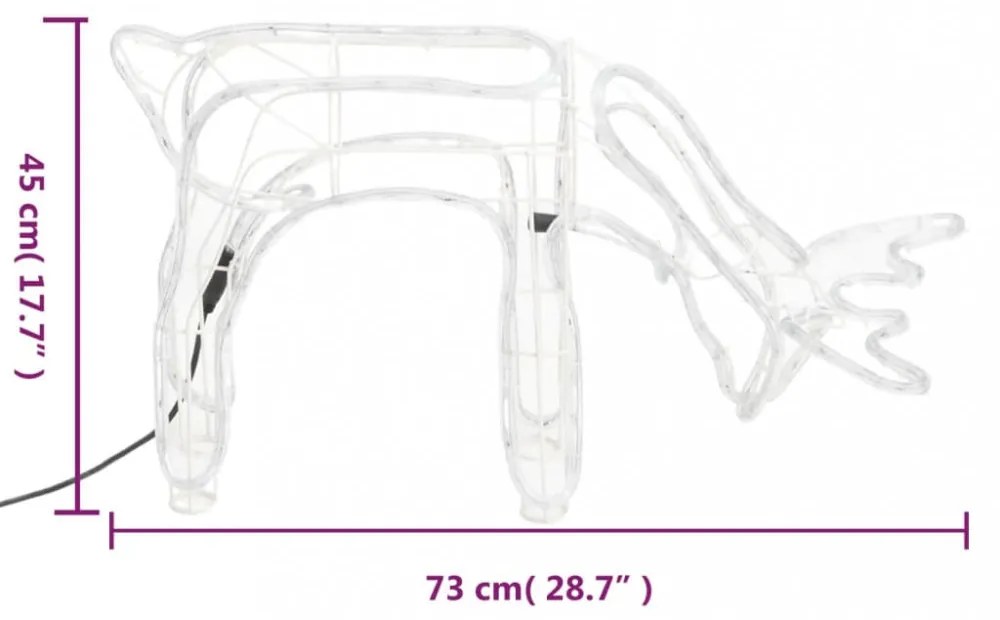 2 db hideg fehér karácsonyi rénszarvas forma 73 x 31 x 45 cm
