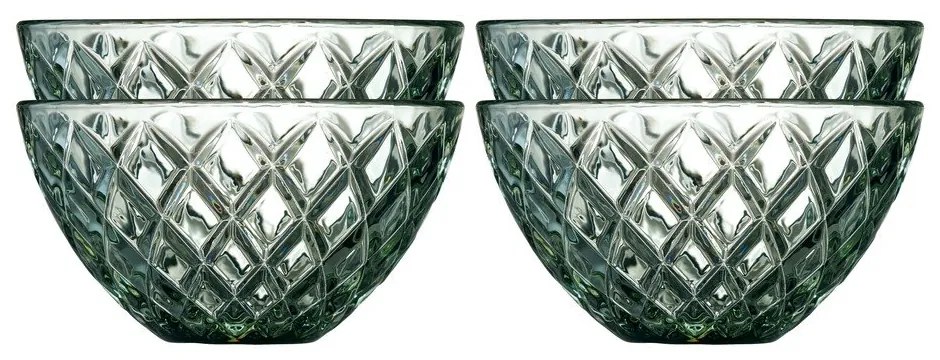Zöld üveg tálka szett 4 db-os 325 ml Sorrento – Lyngby Glas