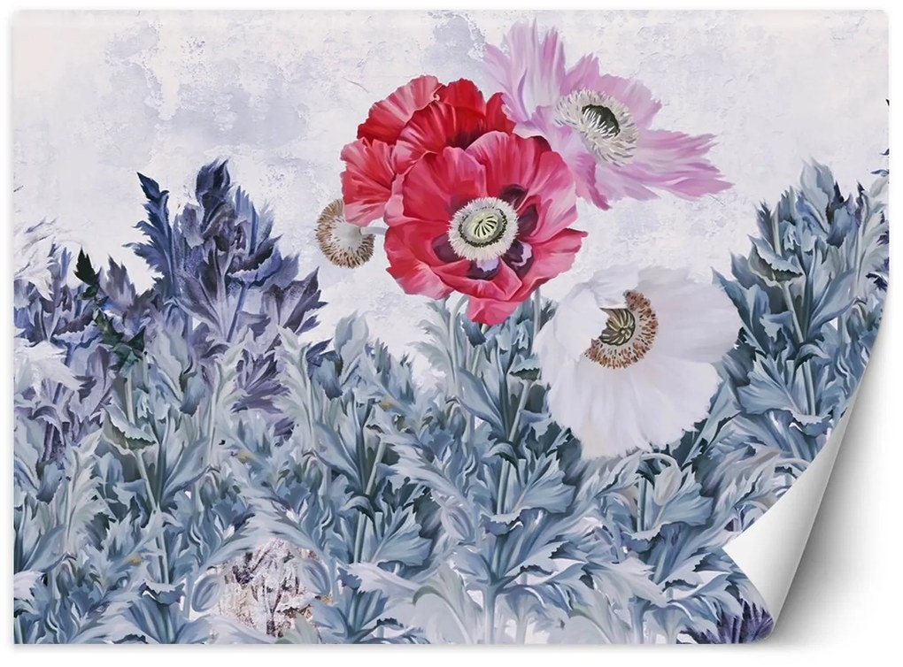 Gario Fotótapéta Pipacsok a kertben, pasztell kompozíció Anyag: Vlies, Méret: 100 x 70 cm