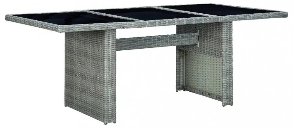 9 részes világosszürke polyrattan kültéri étkezőszett párnákkal