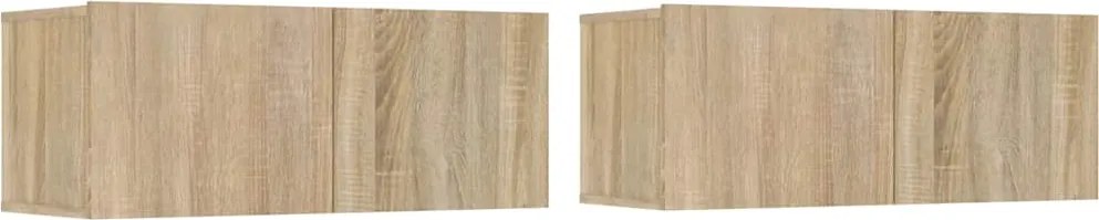 vidaXL 2 db sonoma tölgy szerelt fa TV-szekrény 80x30x30 cm