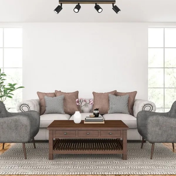 Spotlámpa TERRA 4xGU10/8W/230V fekete/tölgy