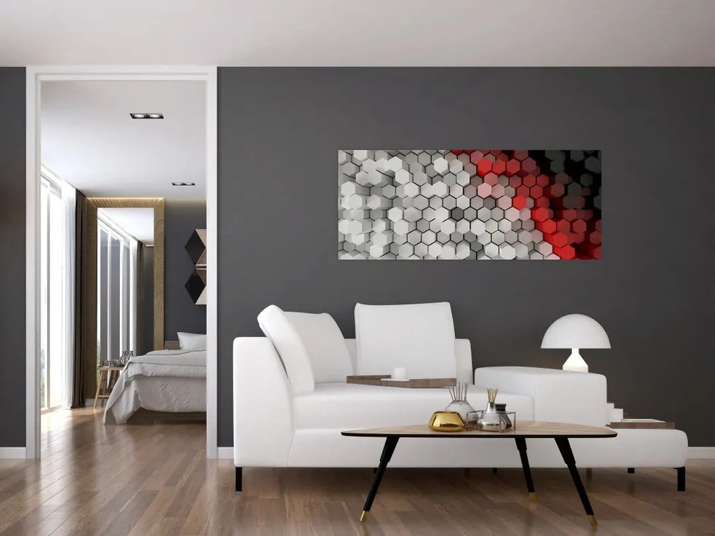 Kép - 3D hatszögek (120x50 cm)