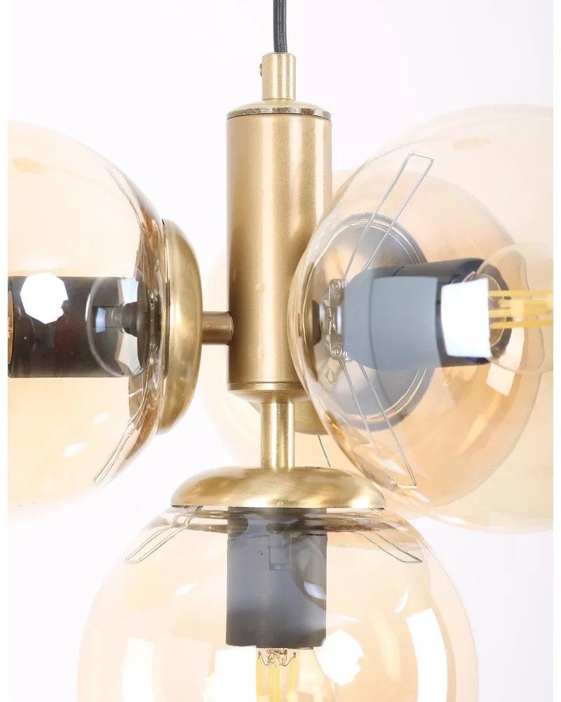 Sárga-aranyszínű függőlámpa üveg búrával ø 15 cm Hector – Squid Lighting