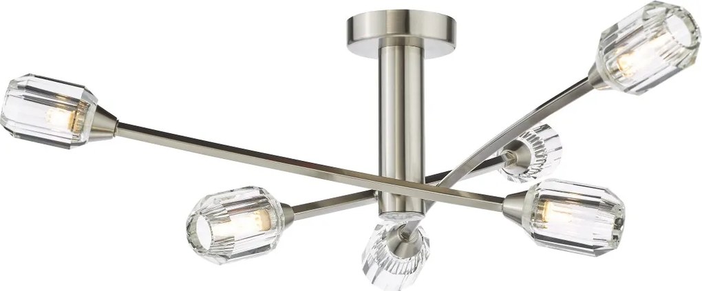 Dar Lighting kristály modern mennyezeti lámpa zonda polírozott nikkel darzon6438
