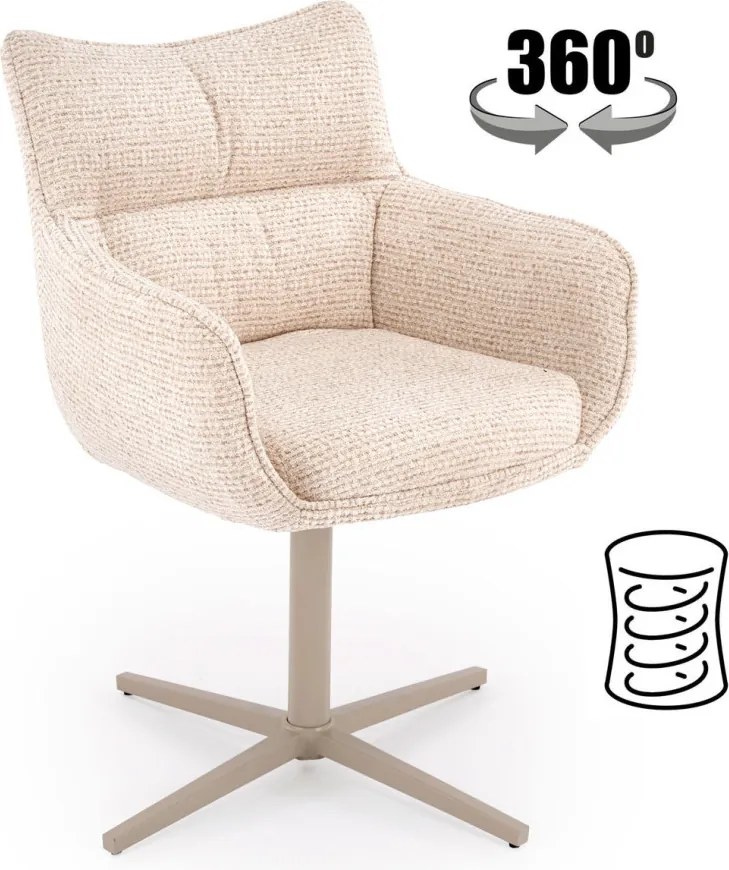 K-614 CS 360 fokban forgatható étkezőszék bézs
