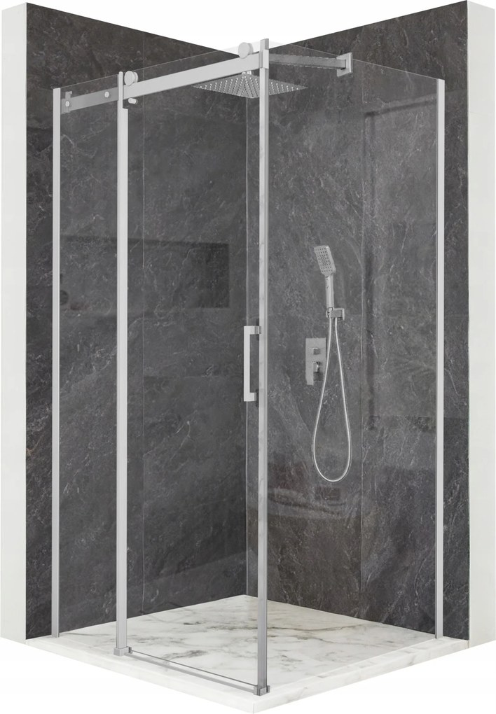 Zuhanykabin 100x100cm Esg üveg 8mm tolóajtó króm bevonat