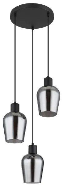 Globo 15627-3 - Csillár zsinóron RYAN 3xE27/40W/230V átm. 28,5 cm fekete