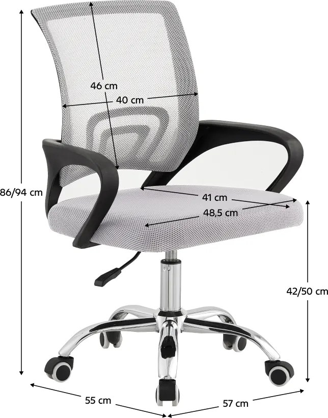 Irodai szék, szürke/fekete, DEX 4 NEW