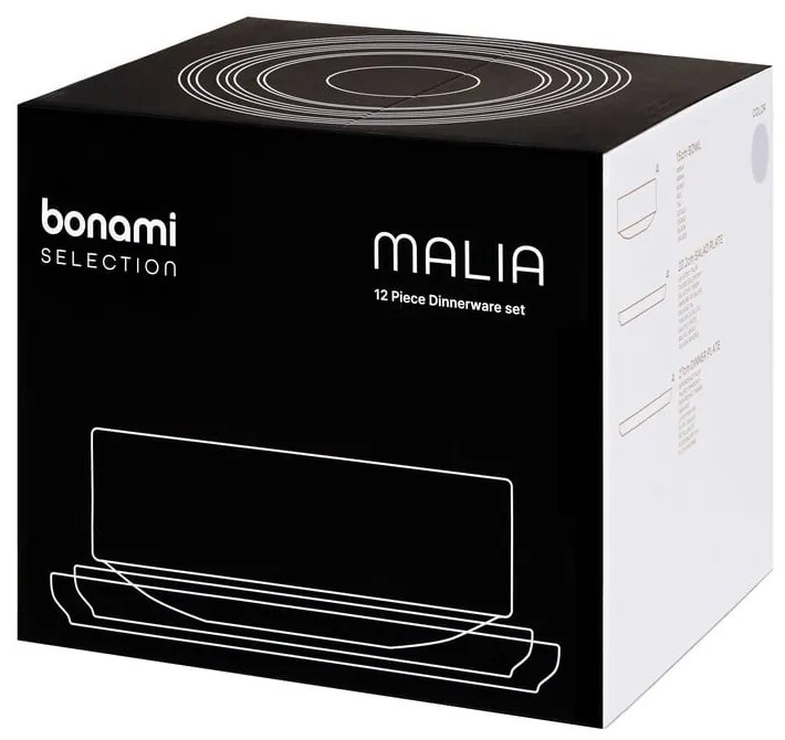 Kőedény négyszemélyes étkészlet 12 db-os Malia – Bonami Selection