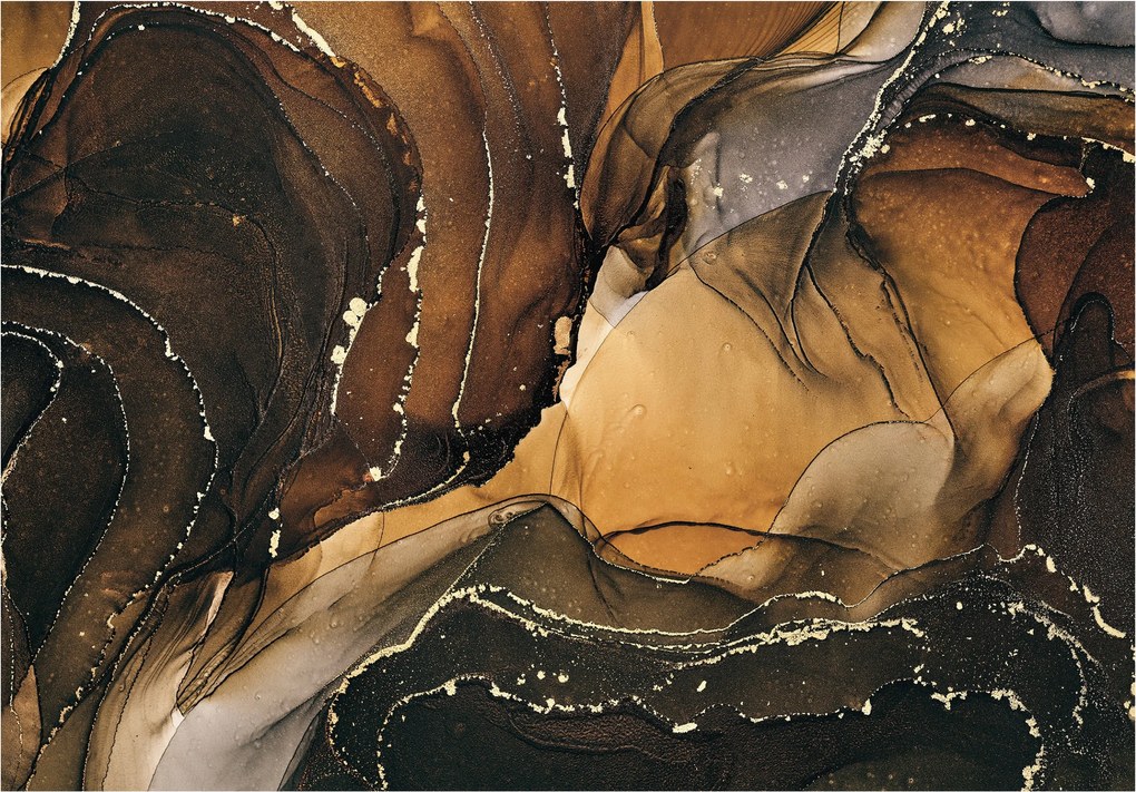 Fotótapéta Márvány Ombre Arany Akvarell Fluid Art vinil 254x184 +ragasztó