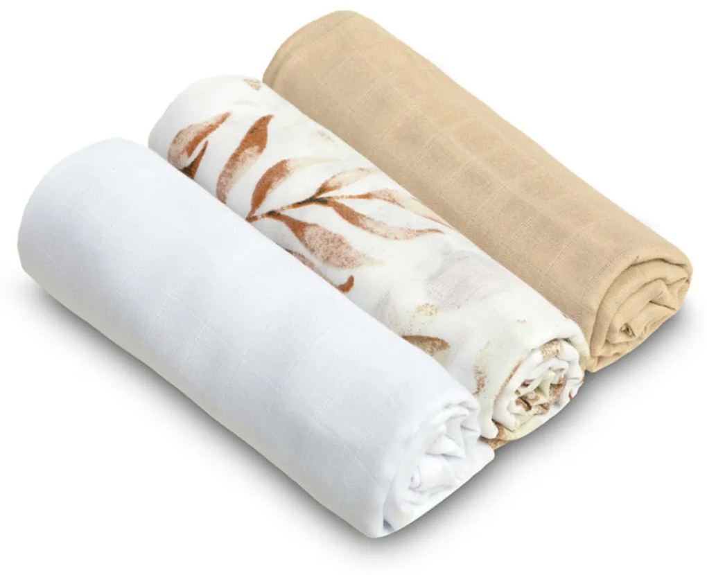 Muslin soft pelenkák LUX, 3 db, Virágok, fehér/bézs/mintás 80 x 70 cm 80 x 70 cm 80 x 70 cm 80 x 70 cm 80 x 70 cm 80 x 70 cm 80 x 70 cm 80 x 70 80 x 70 cm 80 x 70 cm