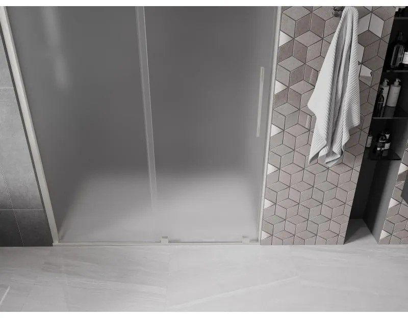 Mexen Velar, tolózuhanyajtó nyitáshoz 130 cm, 8 mm-es matt üveg, csiszolt acél, 871-130-000-31-97