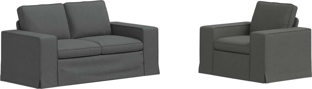 vidaXL Kanapé 2 pcs Sötétszürke 182 x 80 x 82 cm szövet